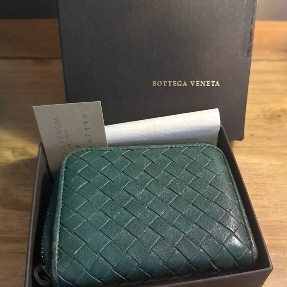 Bottega Veneta Intrecciato Sage Green Wallet